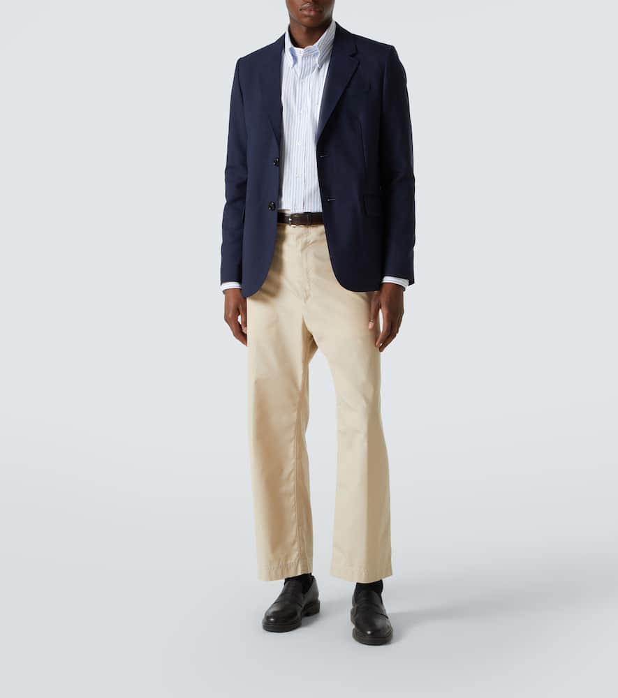 Thom Browne Rwb Stripe Striped Cotton Shirt In Blue