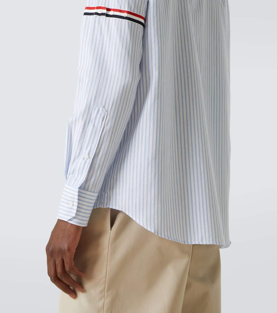 Thom Browne Rwb Stripe Striped Cotton Shirt In Blue