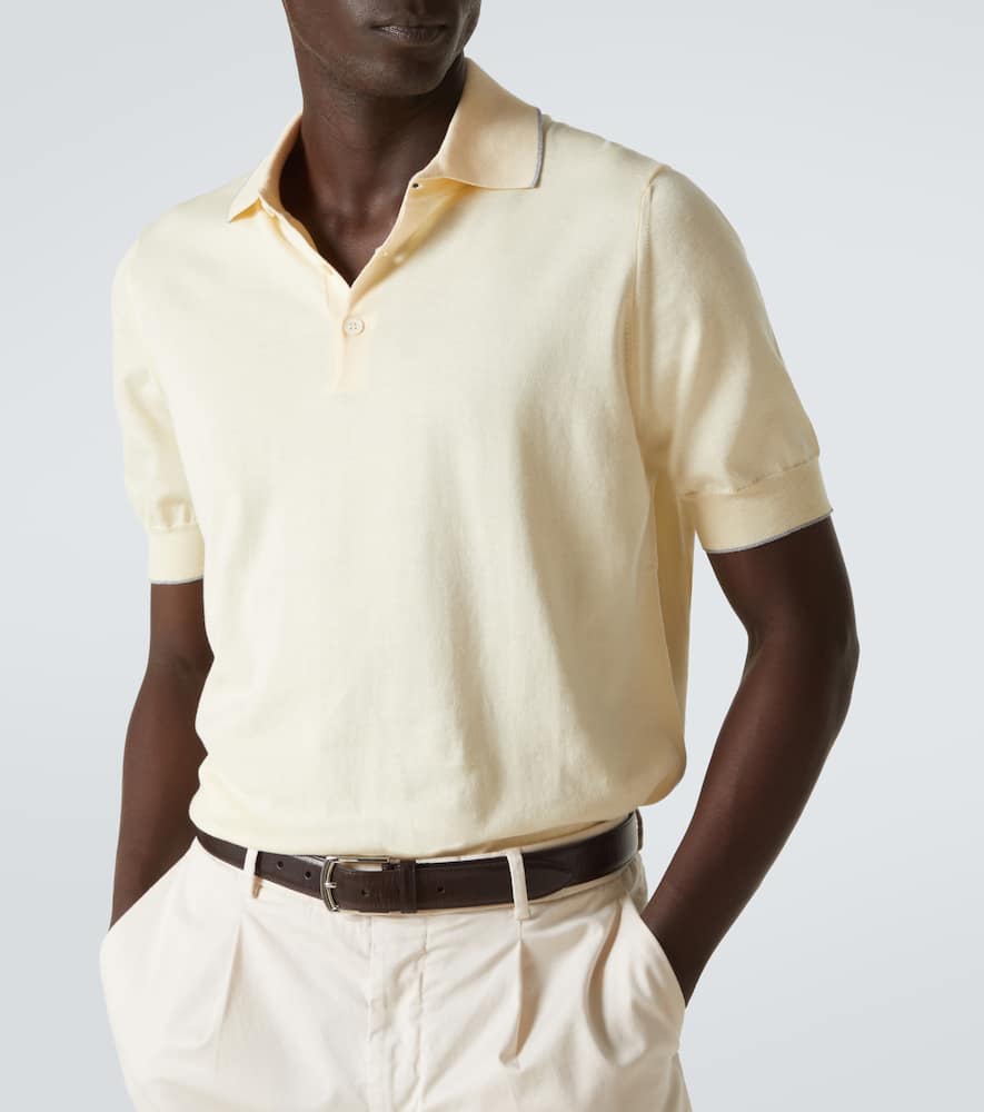 Brunello Cucinelli Cotton Polo Shirt In Yellow
