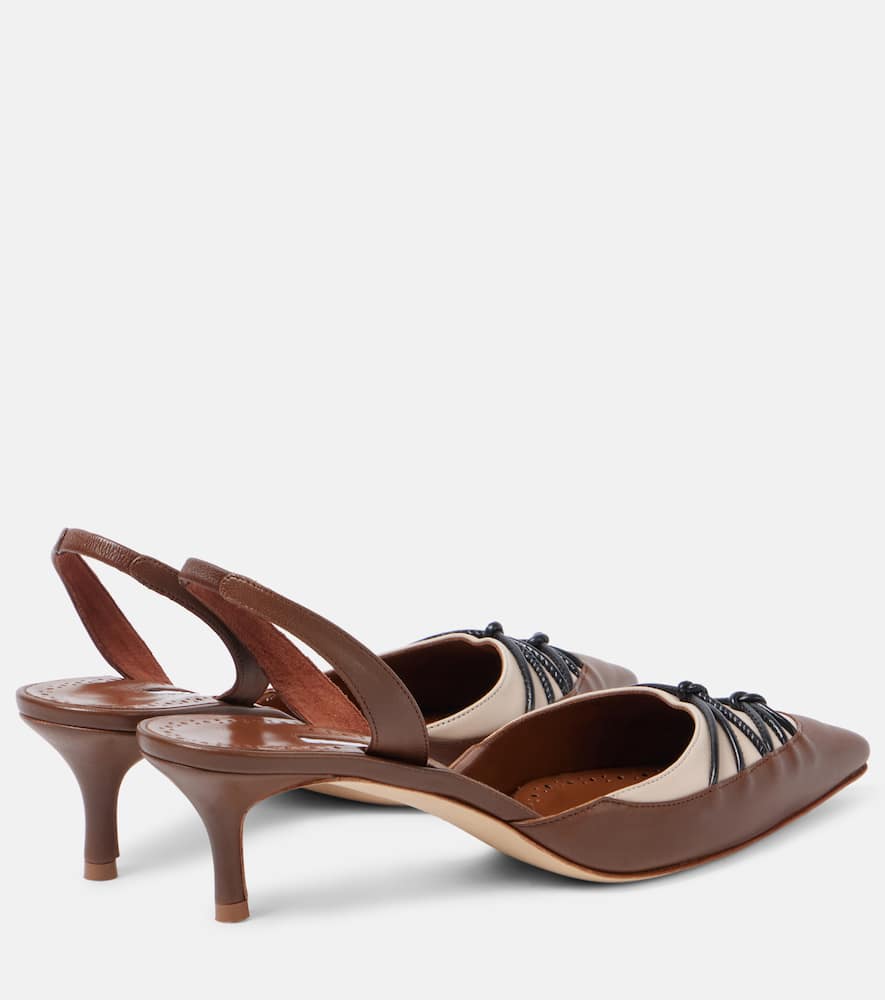 Manolo Blahnik Maretsli 50 Leather Slingback Pumps In Brown