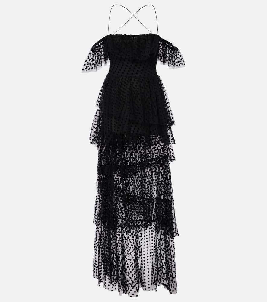 Carmen tiered tulle maxi dress
