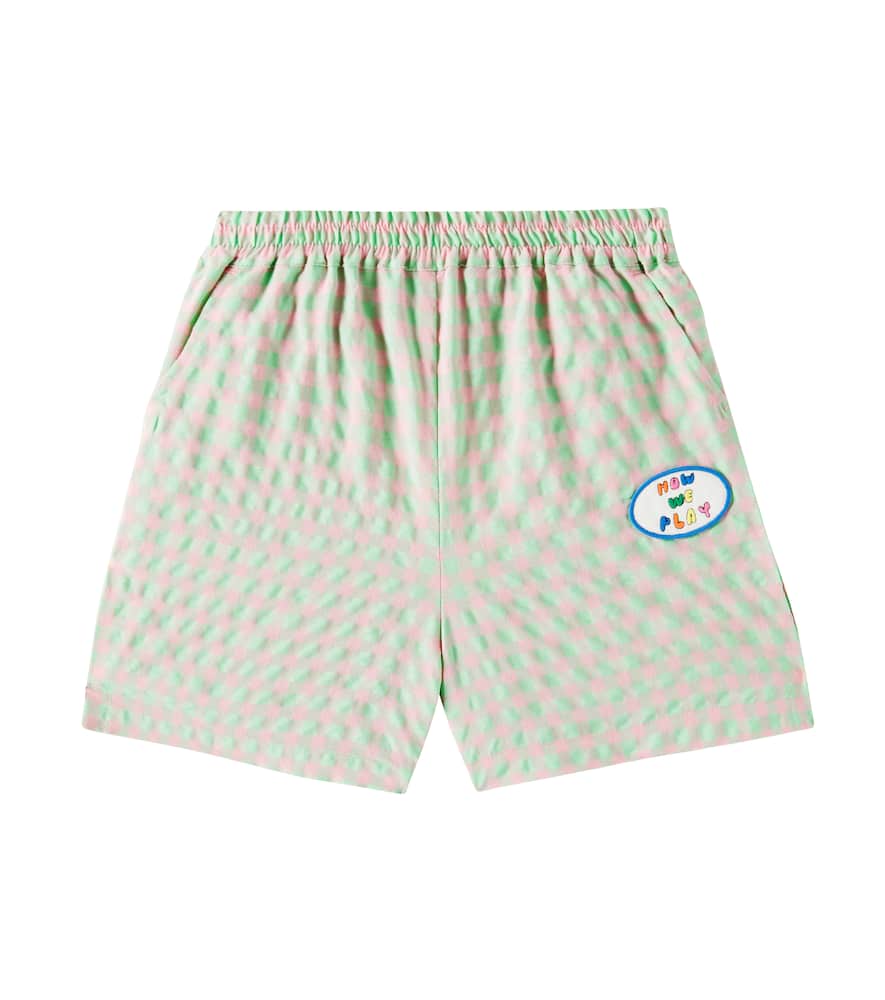 Jellymallow Play Checked Cotton-blend Shorts In Green