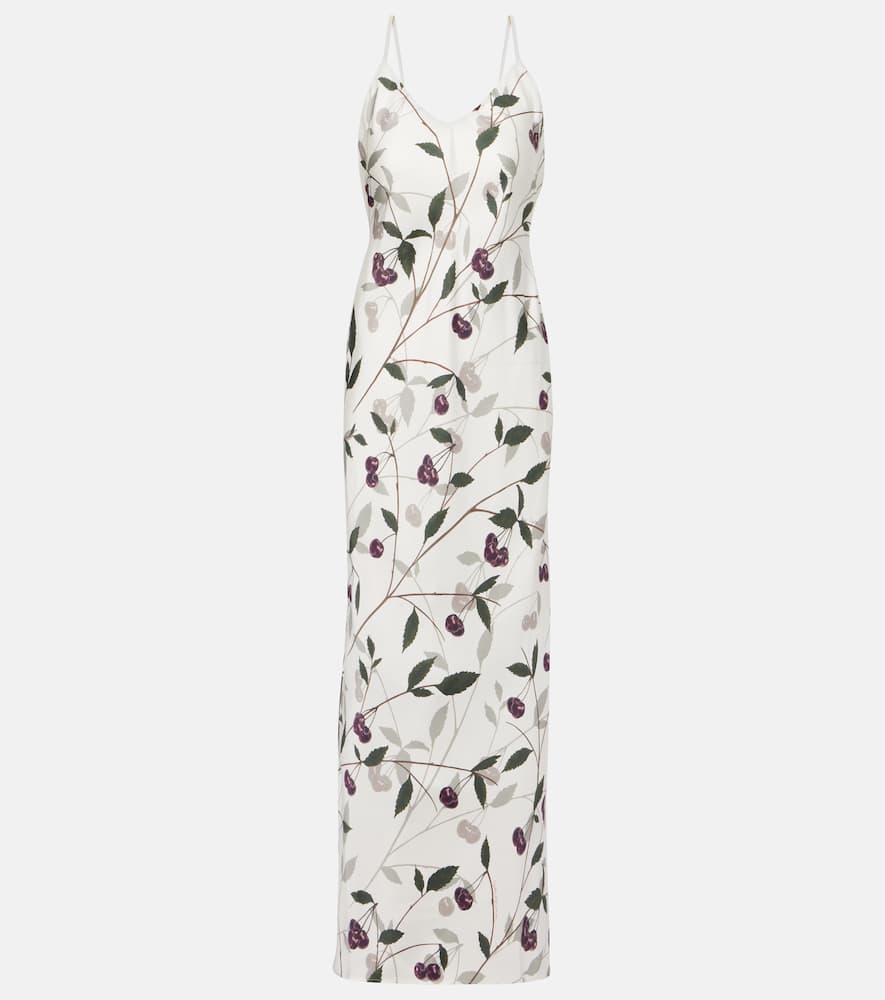 Printed silk maxi dress
