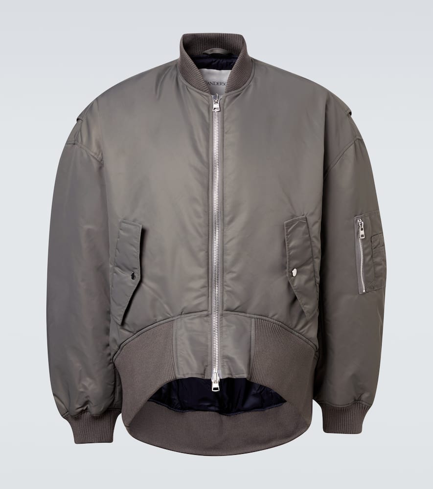 Jw Anderson Oversized Curved Hem Bomber Jacket Steel In Gray