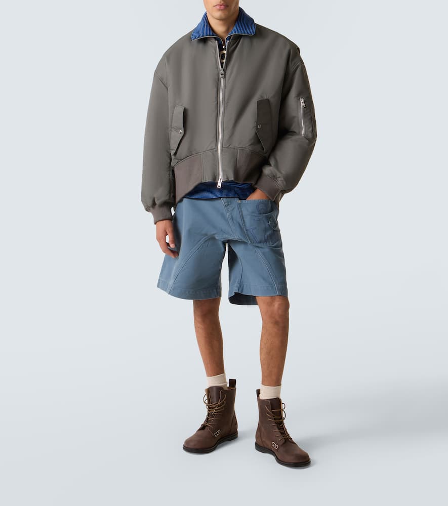Jw Anderson Oversized Curved Hem Bomber Jacket Steel In Gray