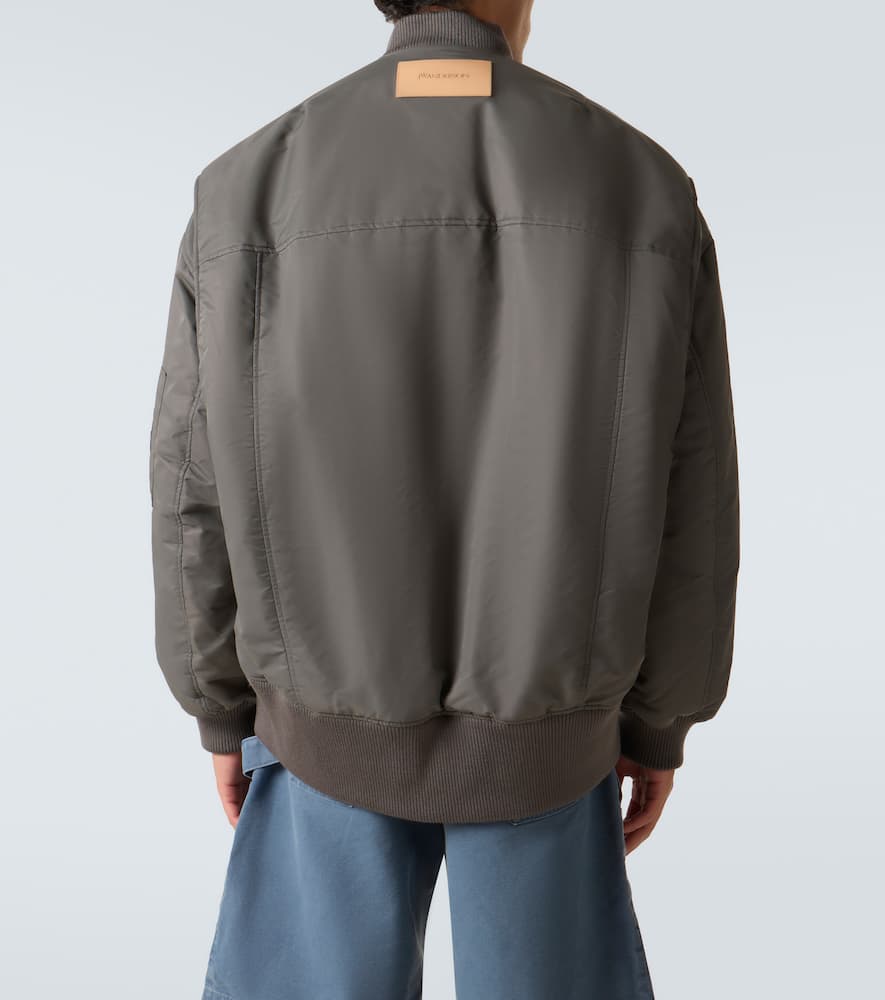 Jw Anderson Oversized Curved Hem Bomber Jacket Steel In Gray