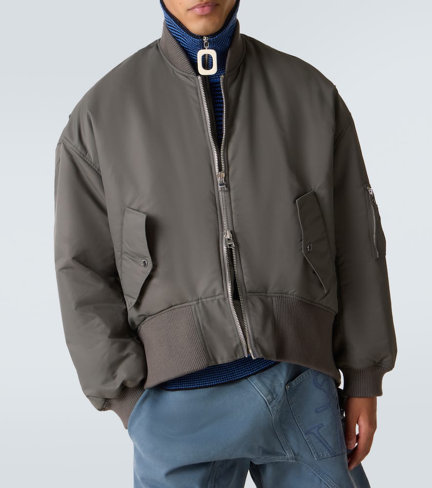 Jw Anderson Oversized Curved Hem Bomber Jacket Steel In Gray