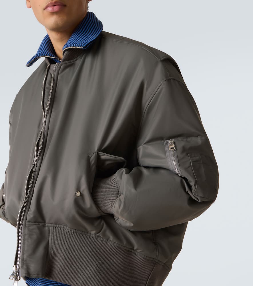 Jw Anderson Oversized Curved Hem Bomber Jacket Steel In Gray