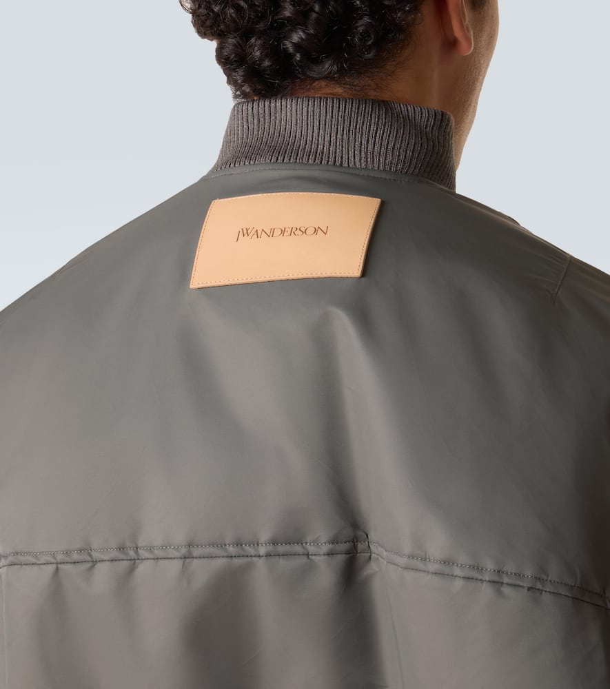 Jw Anderson Oversized Curved Hem Bomber Jacket Steel In Gray