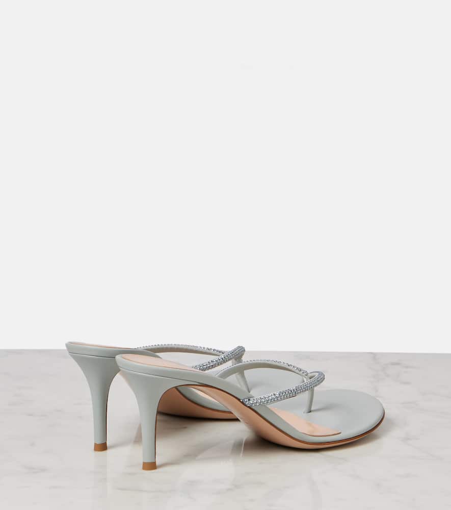 Gianvito Rossi Verzierte Sandalen India 70 Aus Veloursleder