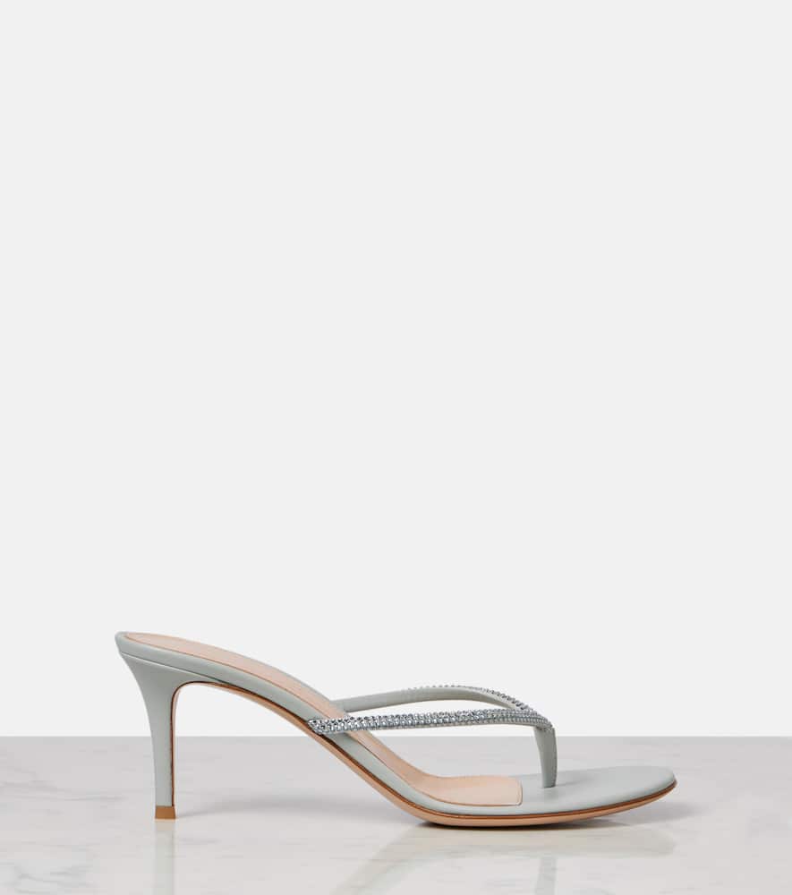 Gianvito Rossi Verzierte Sandalen India 70 Aus Veloursleder