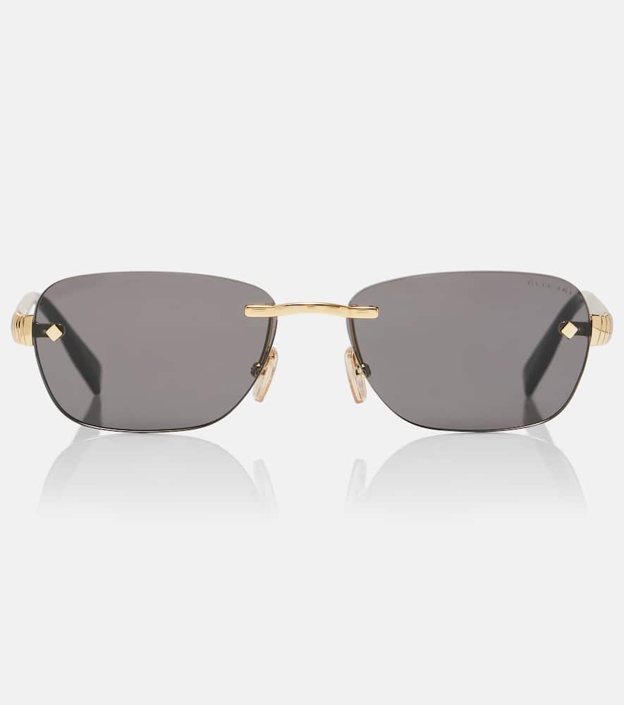 Bvlgari Tubogas Rectangular Sunglasses In Gold