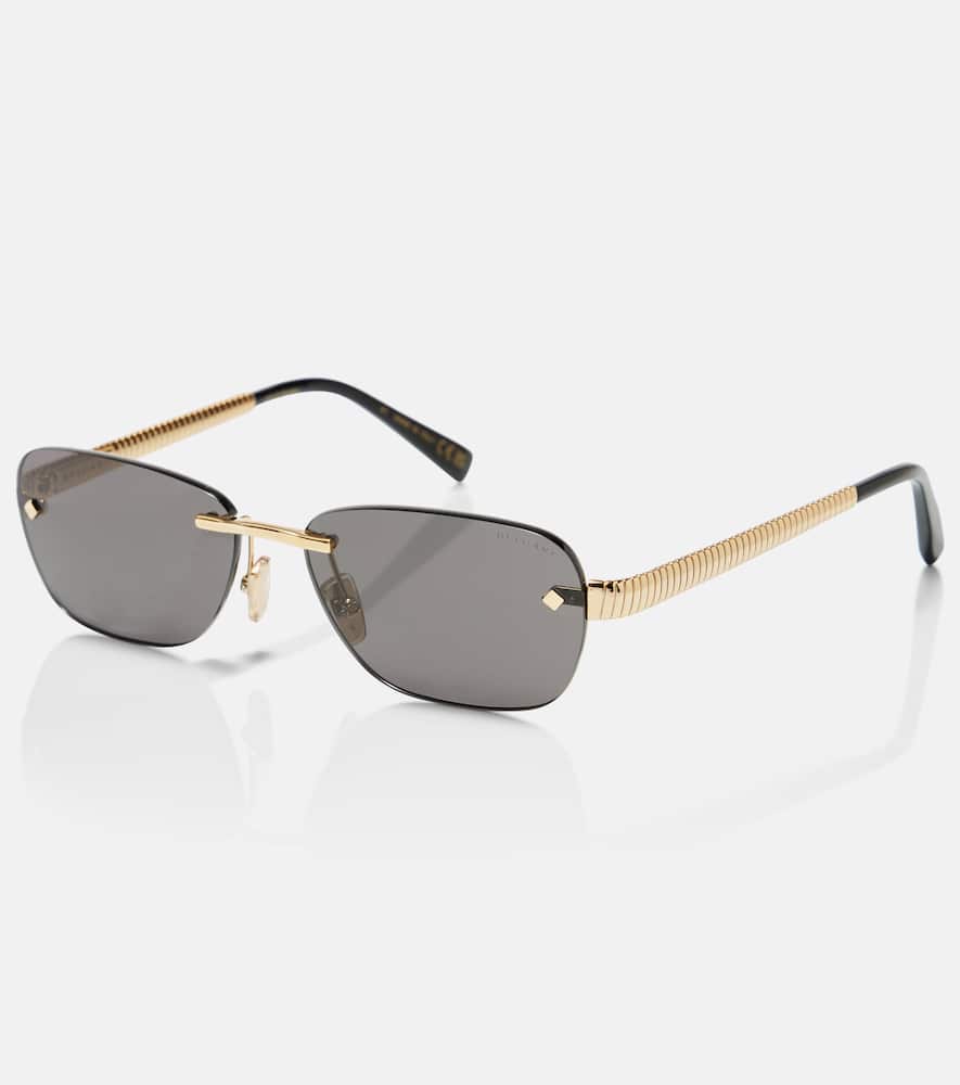 Bvlgari Tubogas Rectangular Sunglasses In Gold