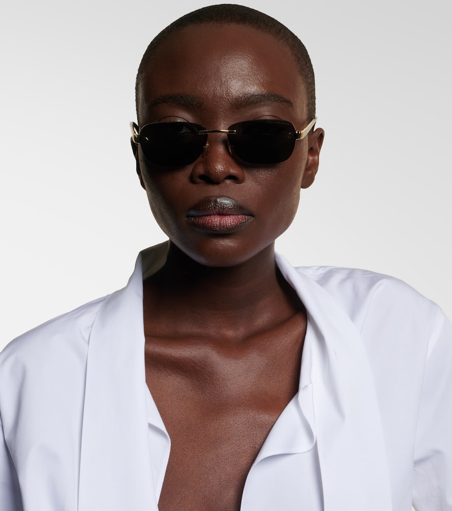 Bvlgari Tubogas Rectangular Sunglasses In Gold