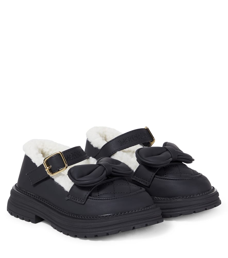 Monnalisa Bow-embellished Loafers In Black