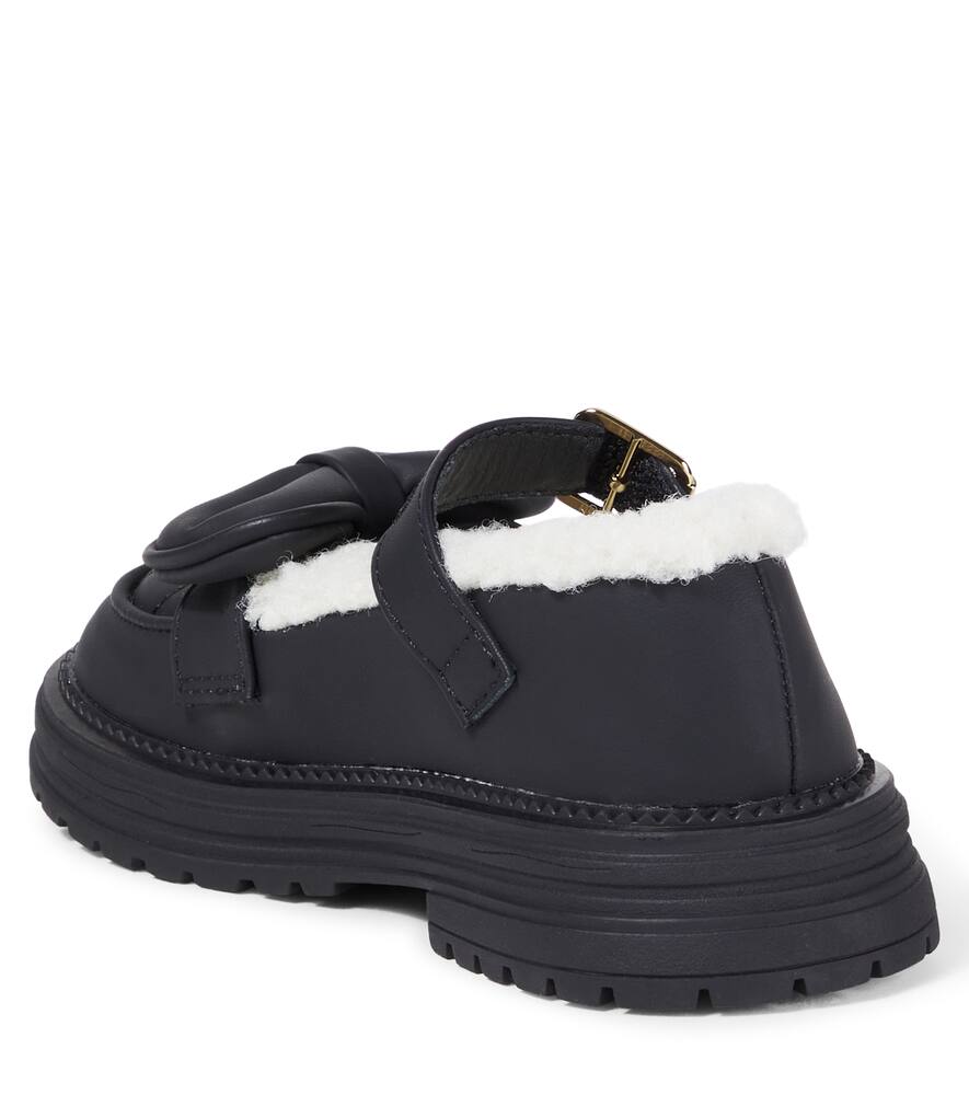Monnalisa Bow-embellished Loafers In Black