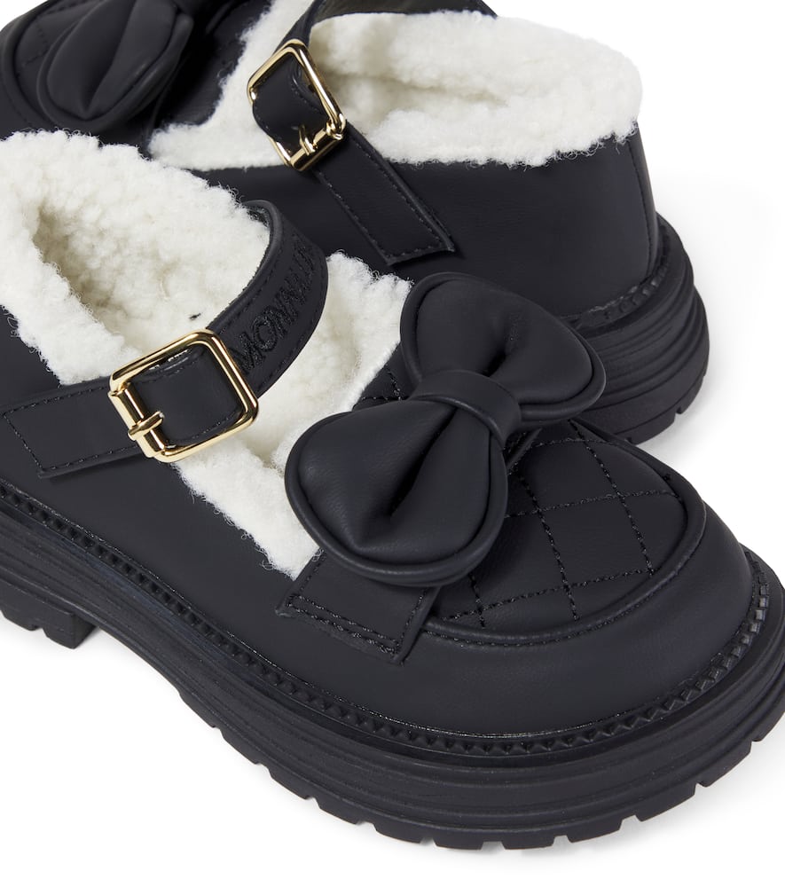 Monnalisa Bow-embellished Loafers In Black