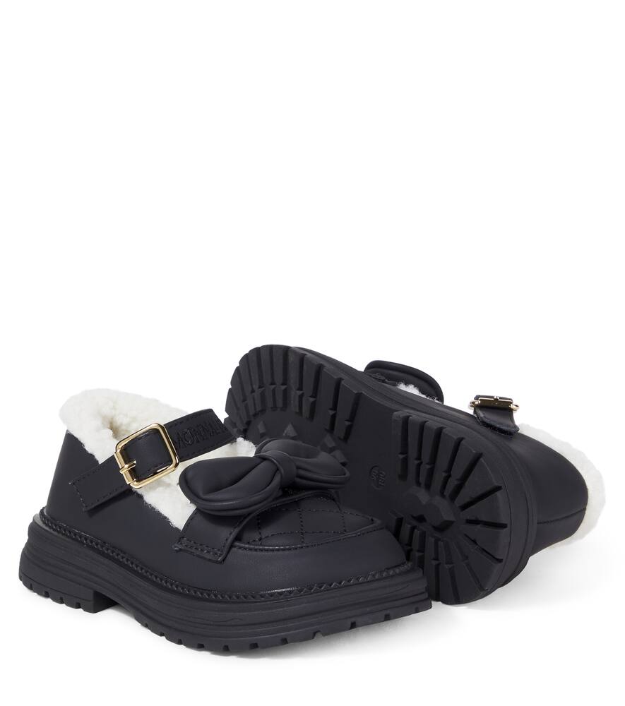 Monnalisa Bow-embellished Loafers In Black