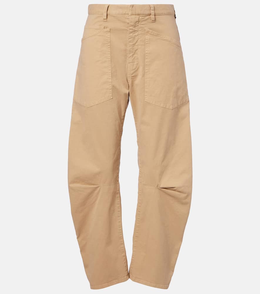 Shon barrel-leg cotton chino pants