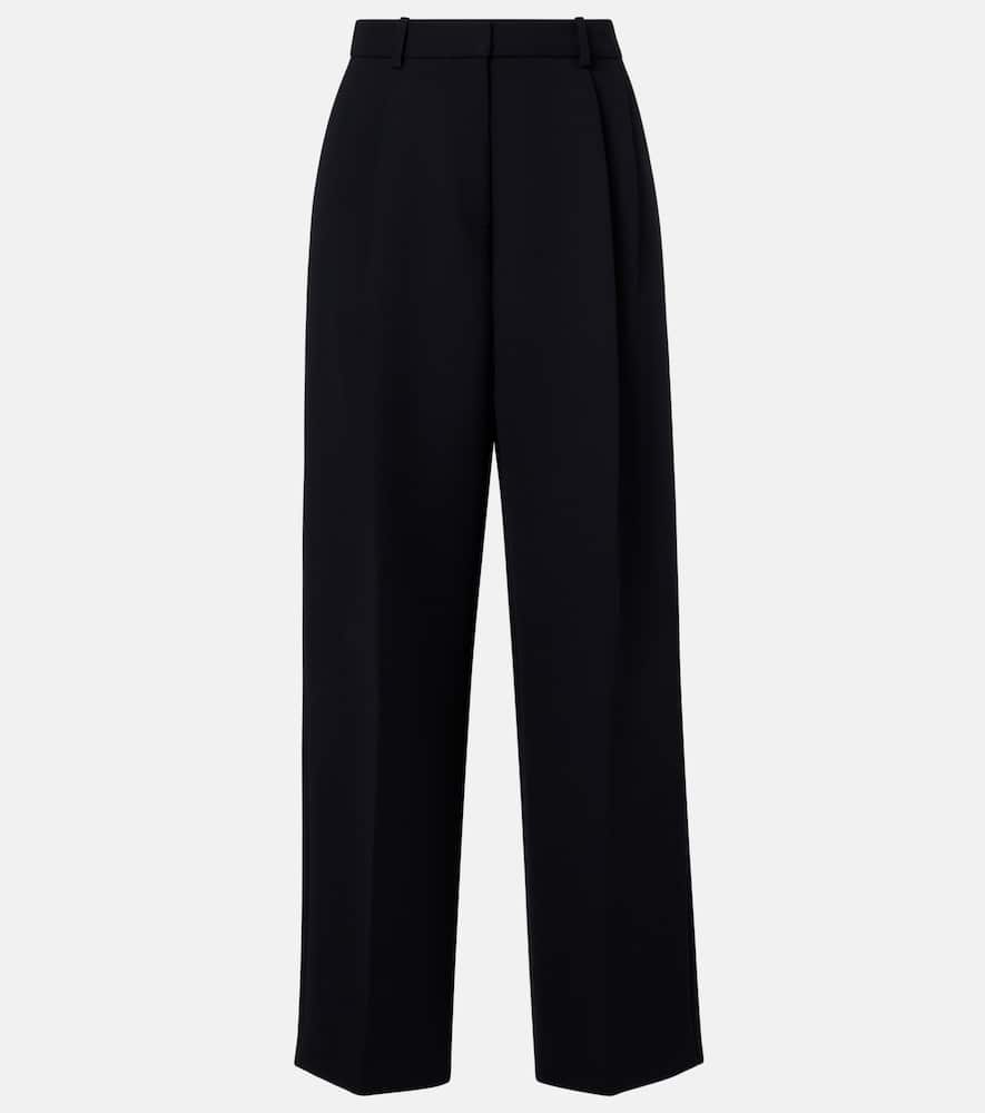 Khaite August High-rise Wide-leg Pants In Black