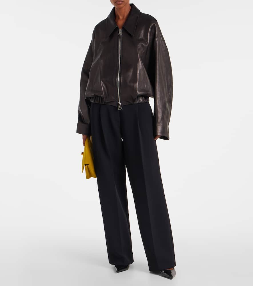 Khaite August High-rise Wide-leg Pants In Black