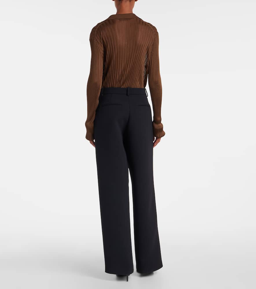 Khaite August High-rise Wide-leg Pants In Black