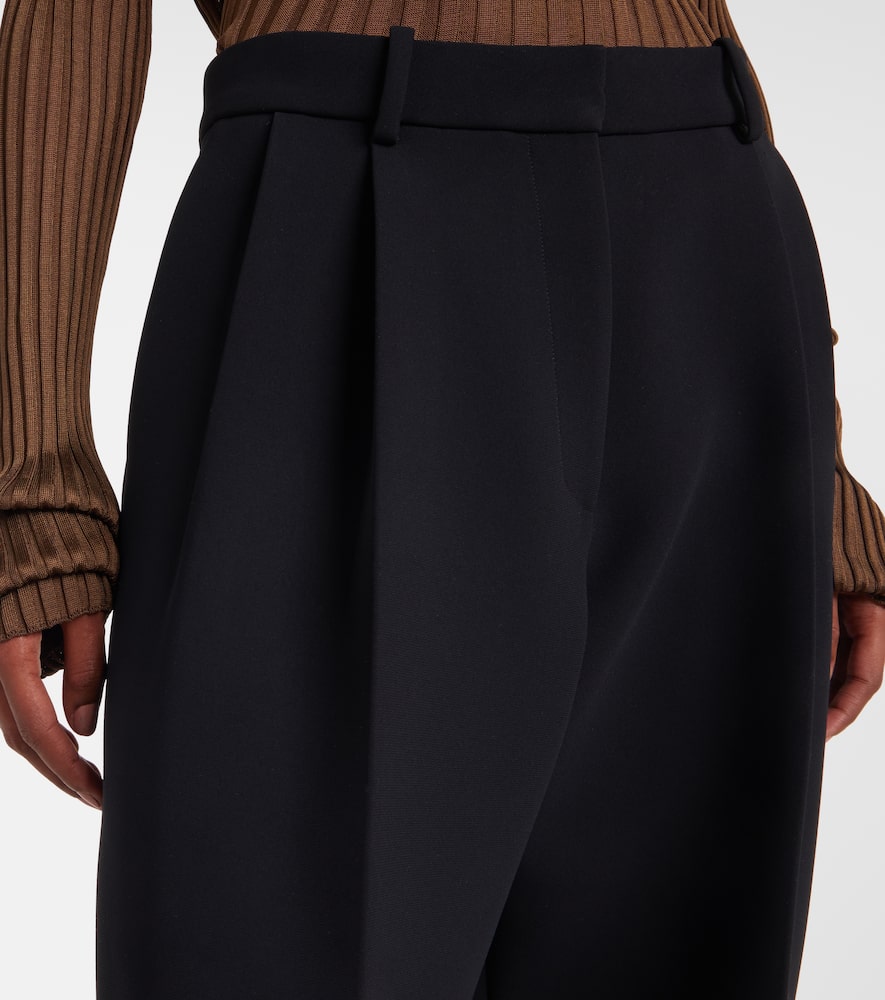 Khaite August High-rise Wide-leg Pants In Black