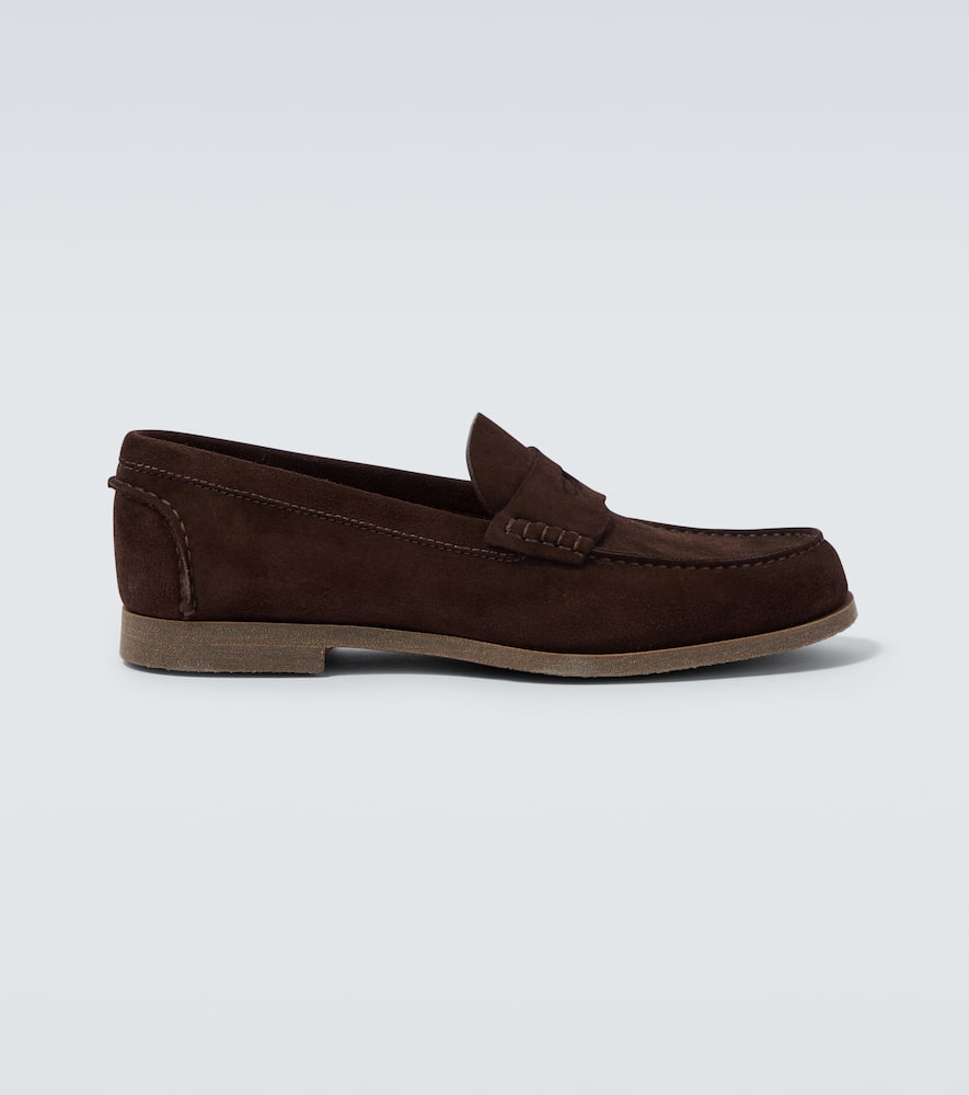 Suede penny loafers