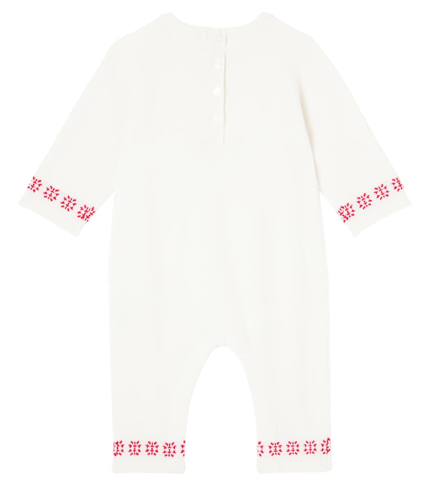 Tartine Et Chocolat Baby Embroidered Wool And Cashmere Jumpsuit In White