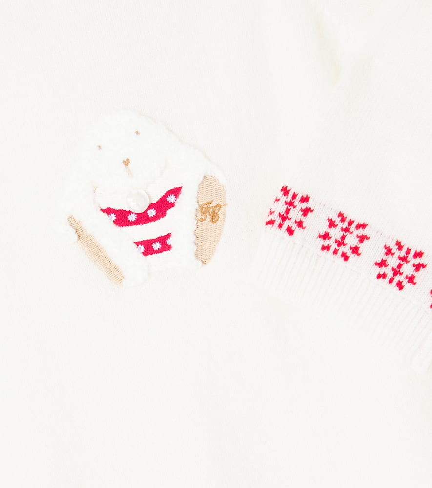 Tartine Et Chocolat Baby Embroidered Wool And Cashmere Jumpsuit In White