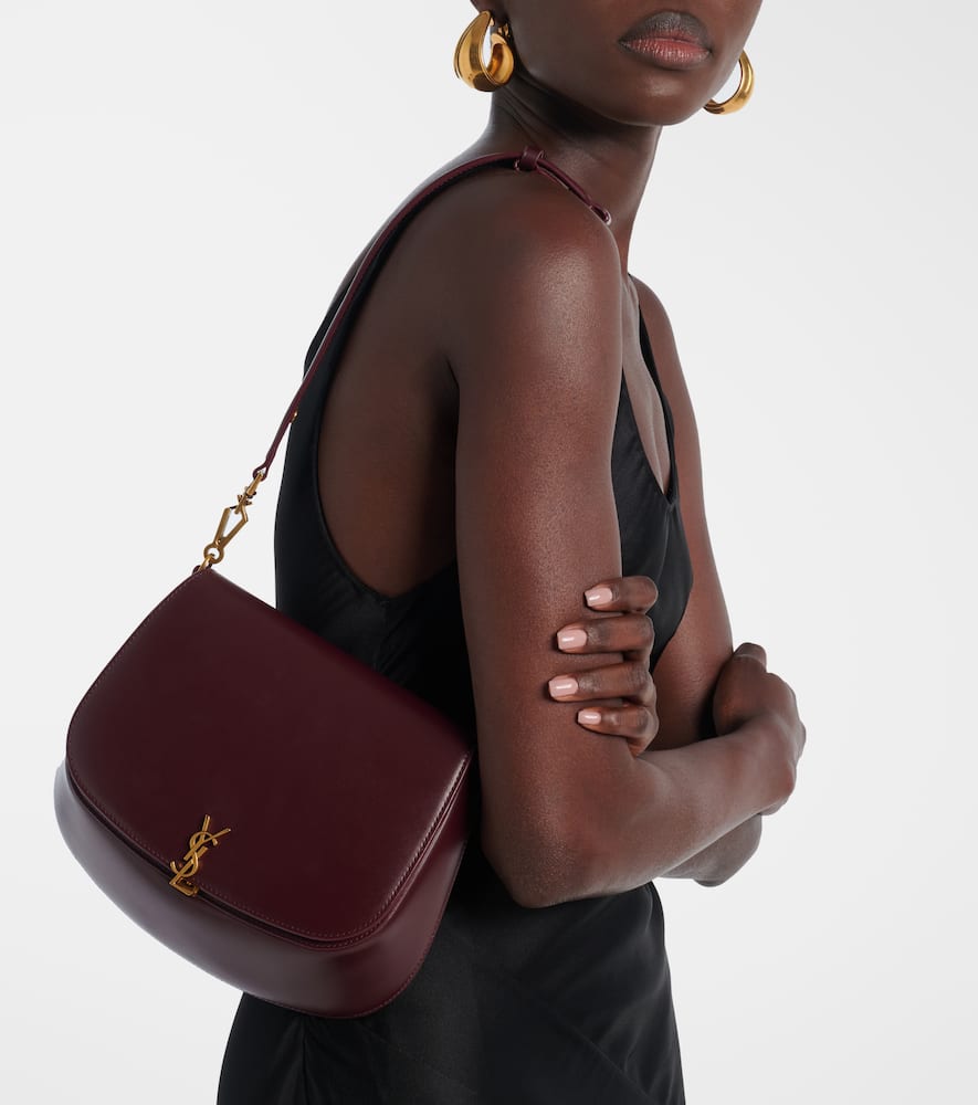 Saint Laurent Voltaire Medium Leather Shoulder Bag In Burgundy