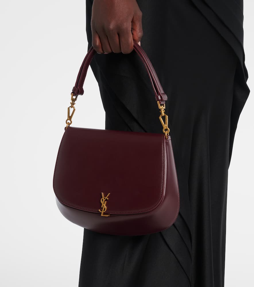 Saint Laurent Voltaire Medium Leather Shoulder Bag In Burgundy