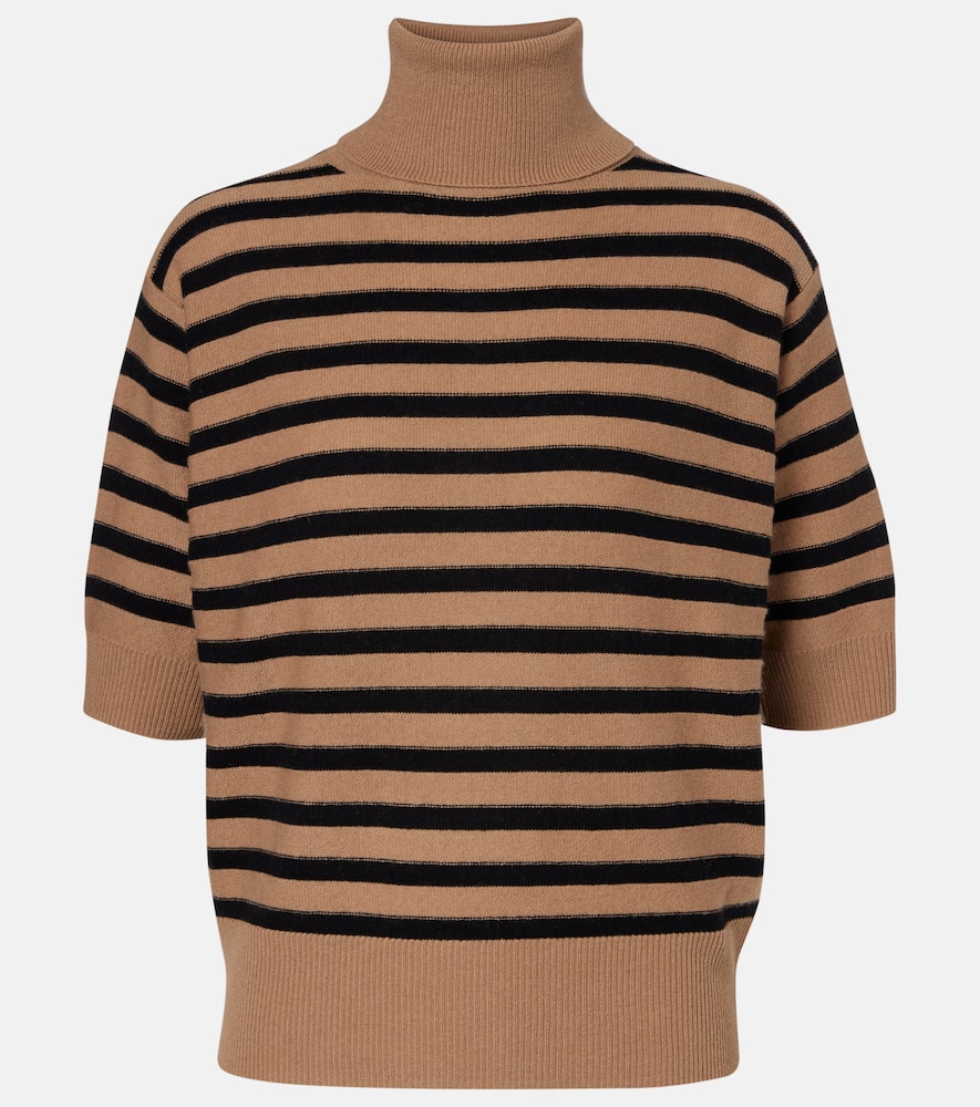 Jardin Des Orangers Striped Wool And Cashmere Sweater In Brown