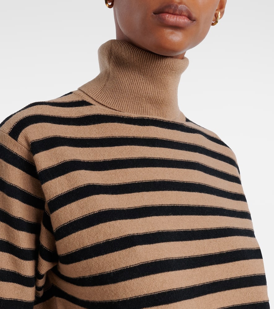 Jardin Des Orangers Striped Wool And Cashmere Sweater In Brown
