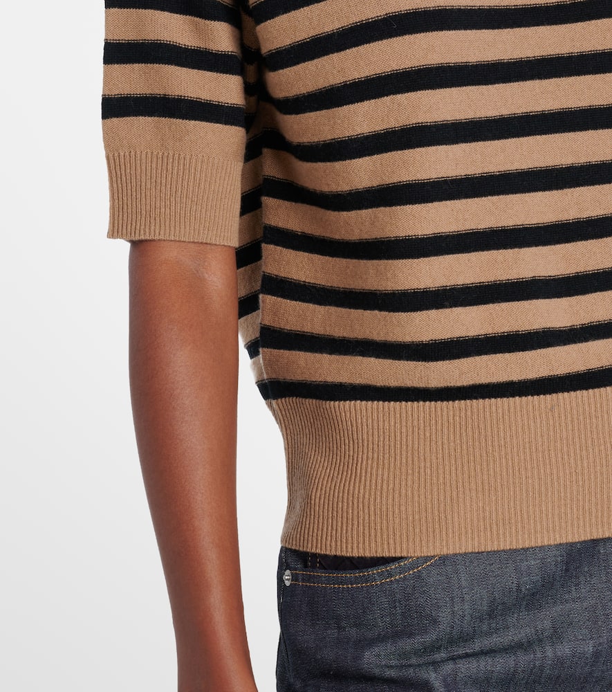Jardin Des Orangers Striped Wool And Cashmere Sweater In Brown
