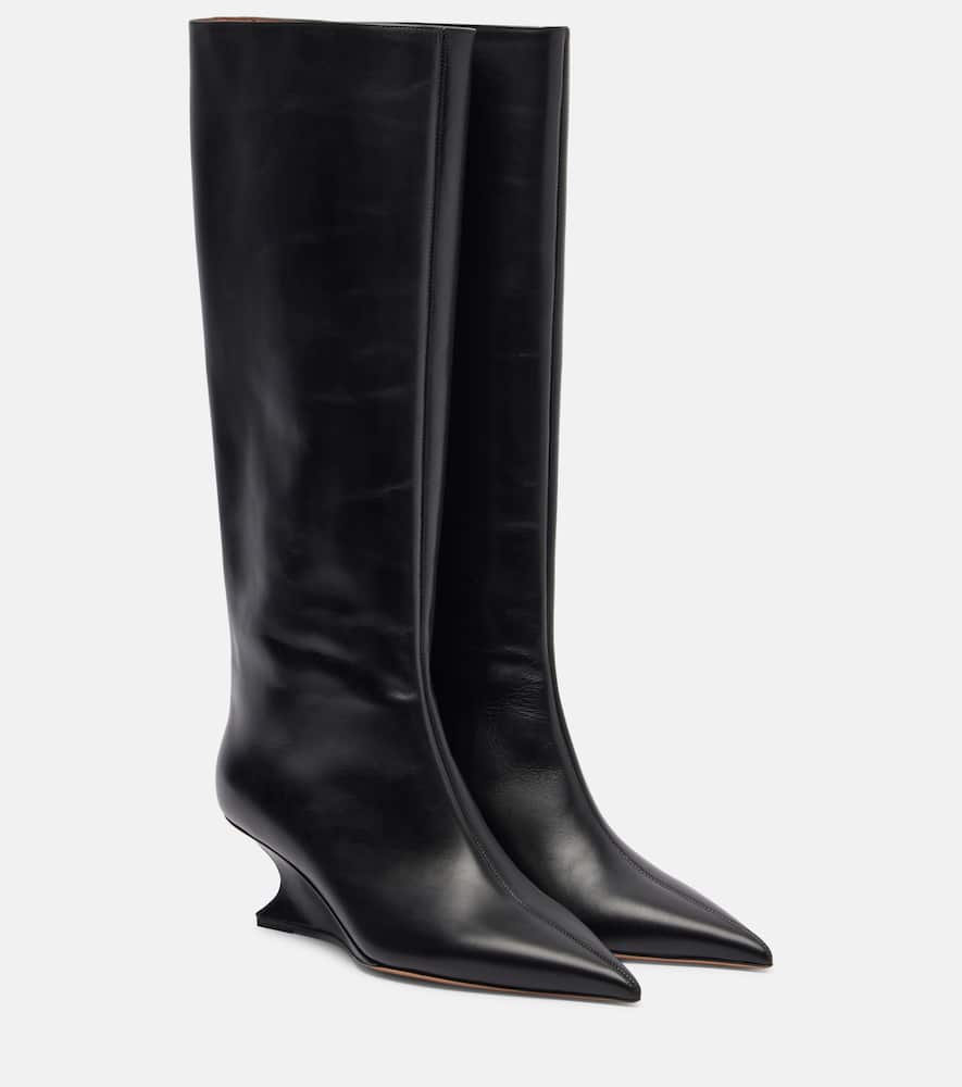 Paris Texas 65mm Pointed-toe Sculpted-heel Boots In Black