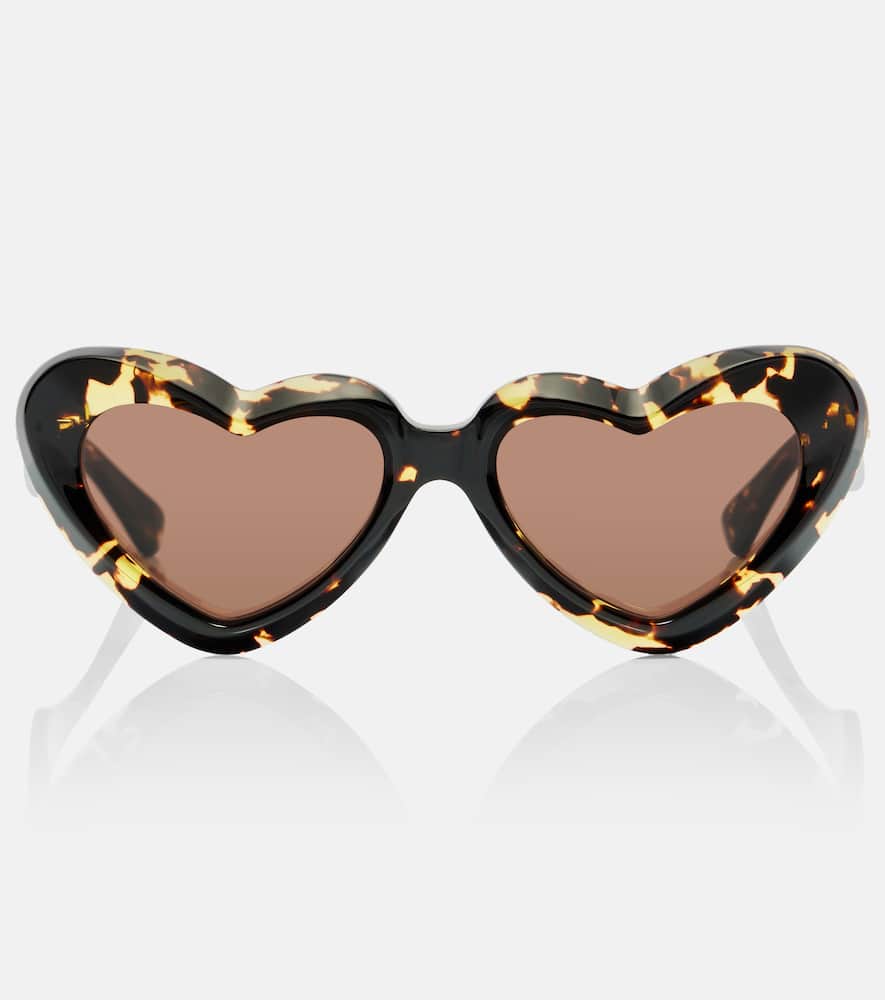 Bottega Veneta New Entry Heart-shaped Sunglasses In Brown