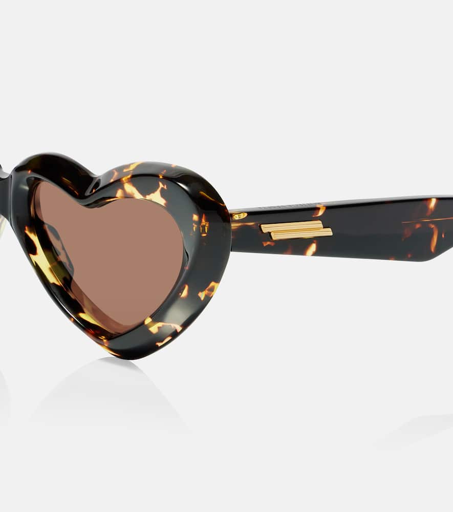 Bottega Veneta New Entry Heart-shaped Sunglasses In Brown
