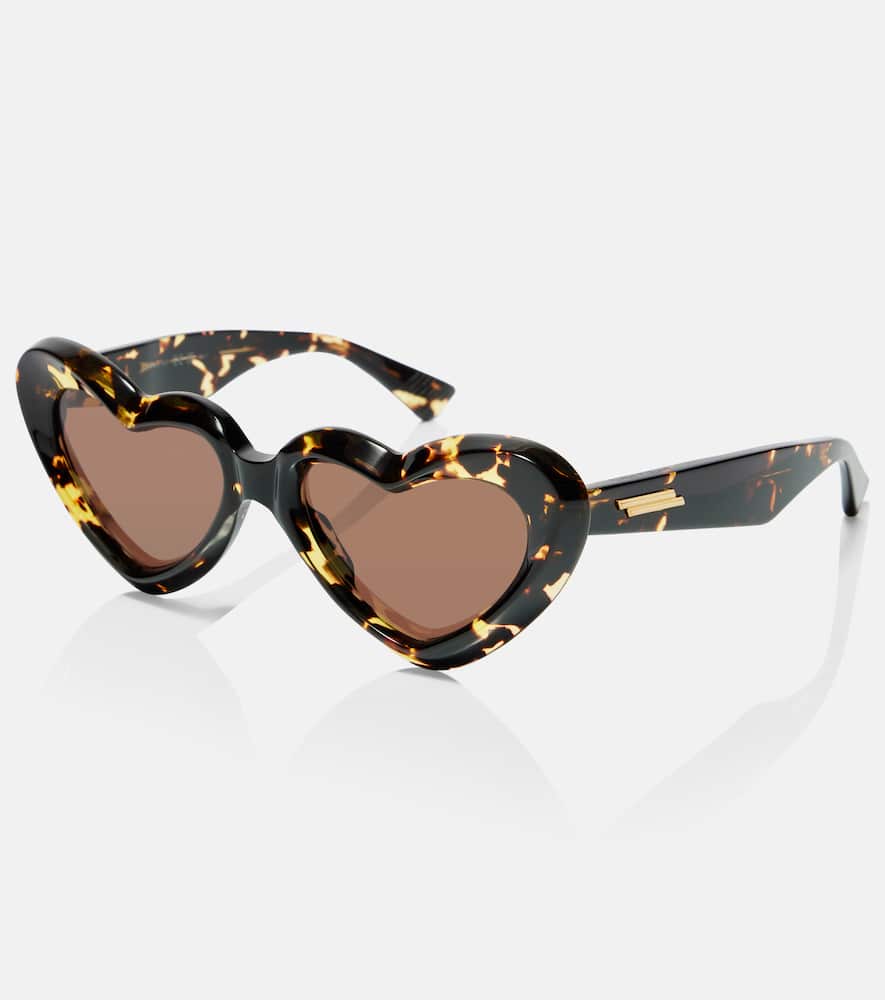 Bottega Veneta New Entry Heart-shaped Sunglasses In Brown