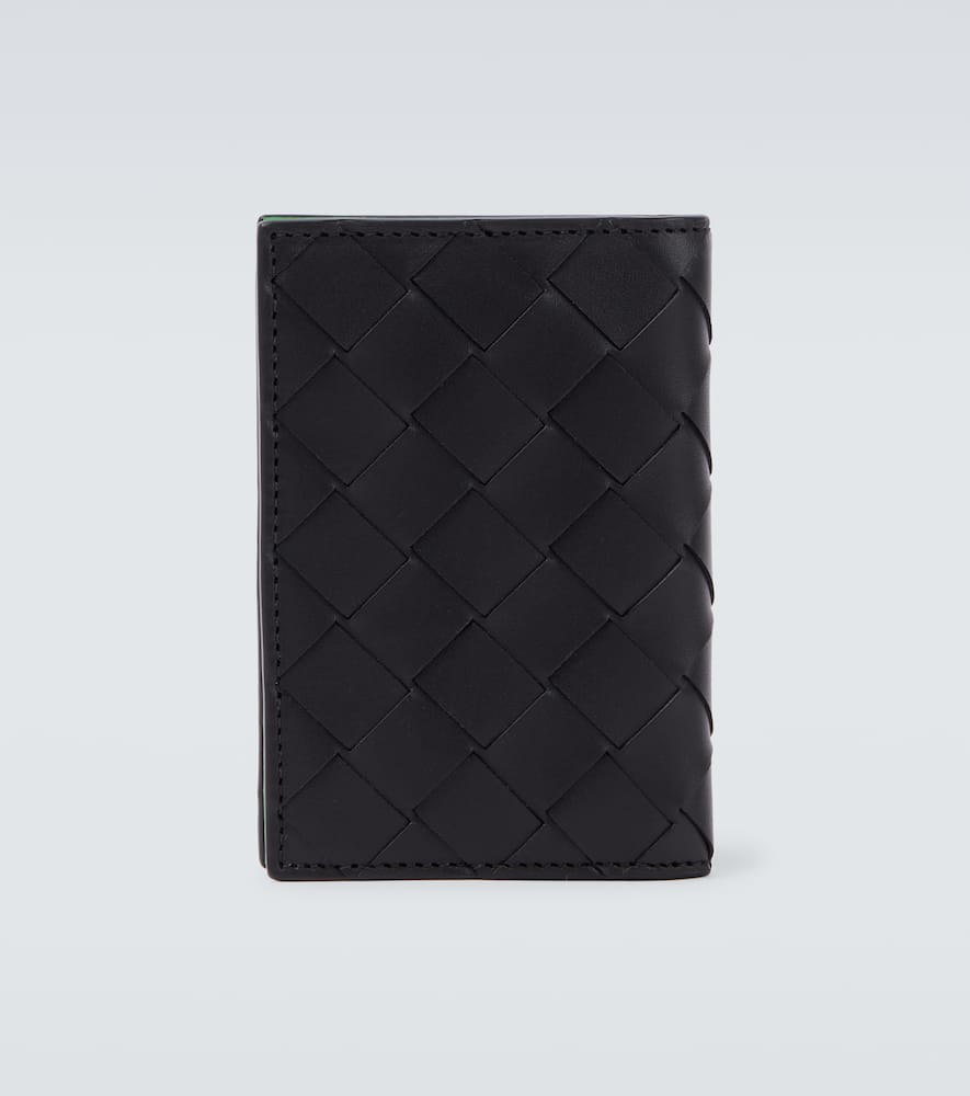 Bottega Veneta Intrecciato Leather Wallet In Black