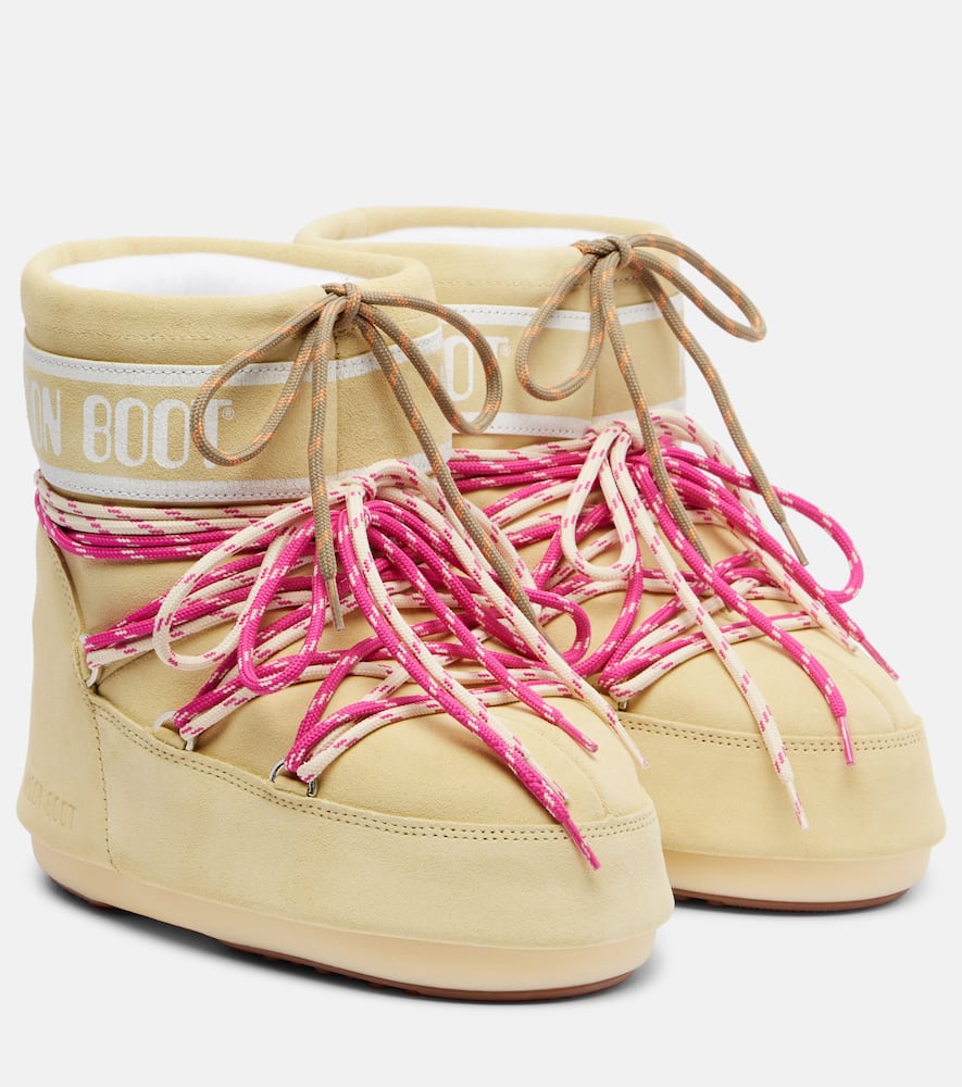Moon Boot Icon Suede Ankle Boots In Yellow