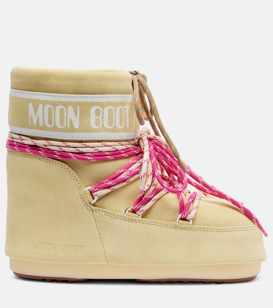 Moon Boot Icon Suede Ankle Boots In Yellow