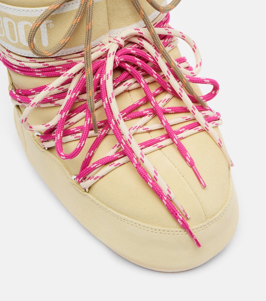 Moon Boot Icon Suede Ankle Boots In Yellow