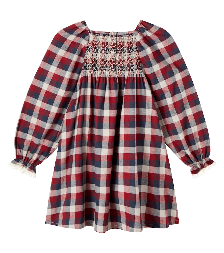  Wheat Wheat Bella Checked Smocked Cotton Dress 