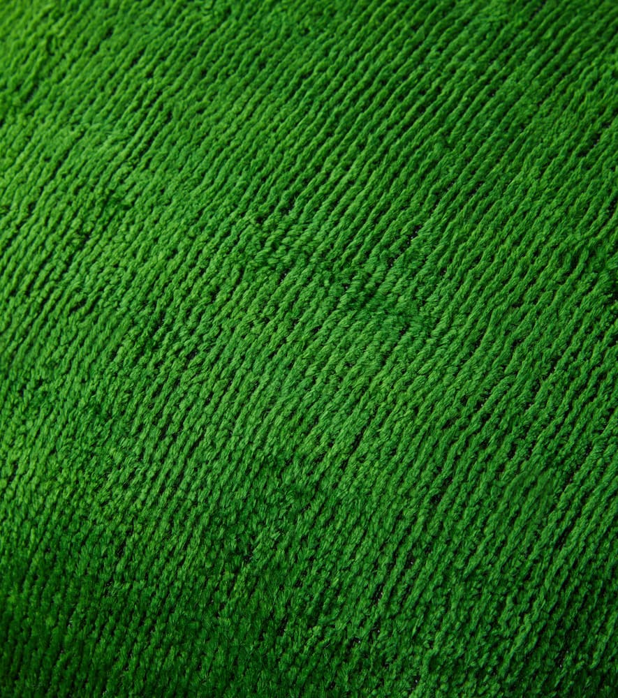 Les-ottomans Silk Velvet Cushion In Green