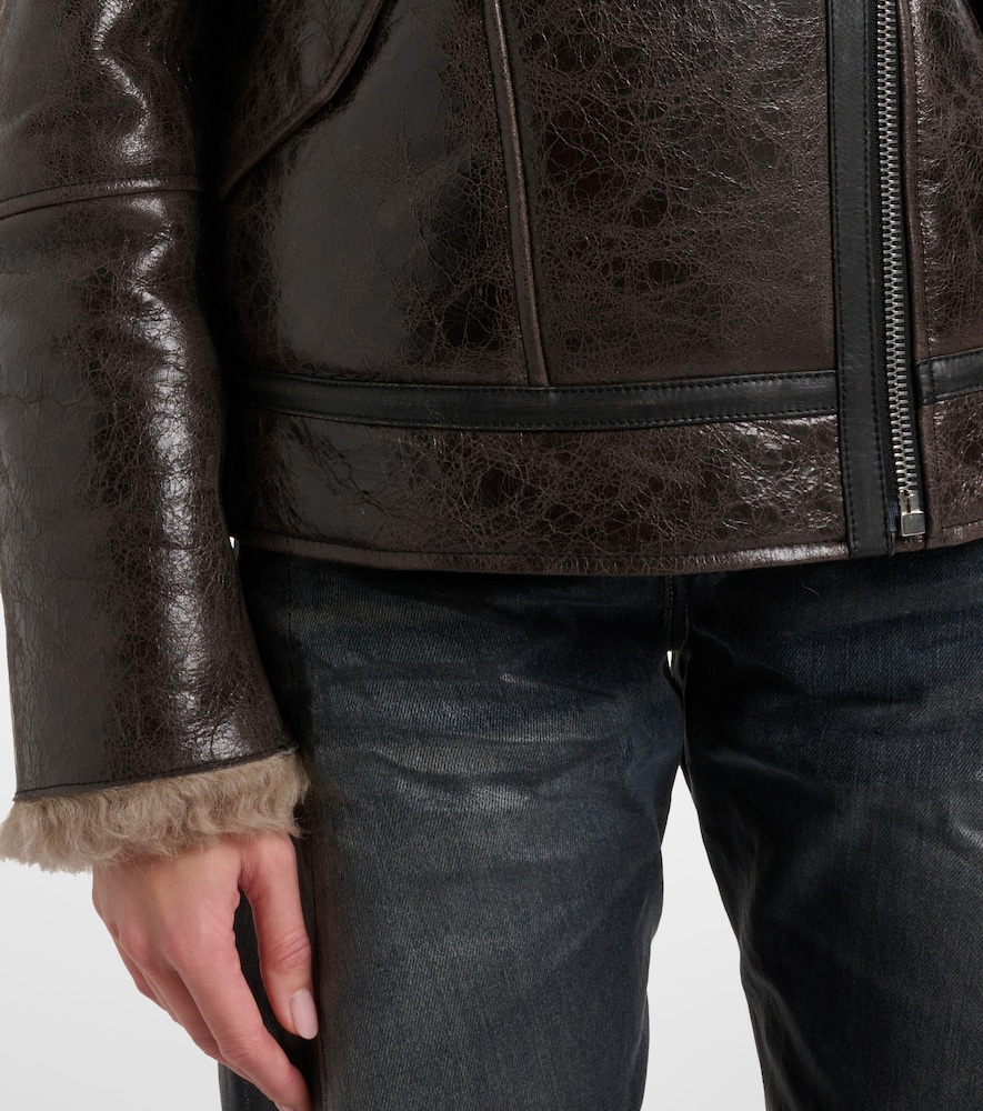 Acne Studios Acne Studios Shearling-trimmed Leather Jacket 
