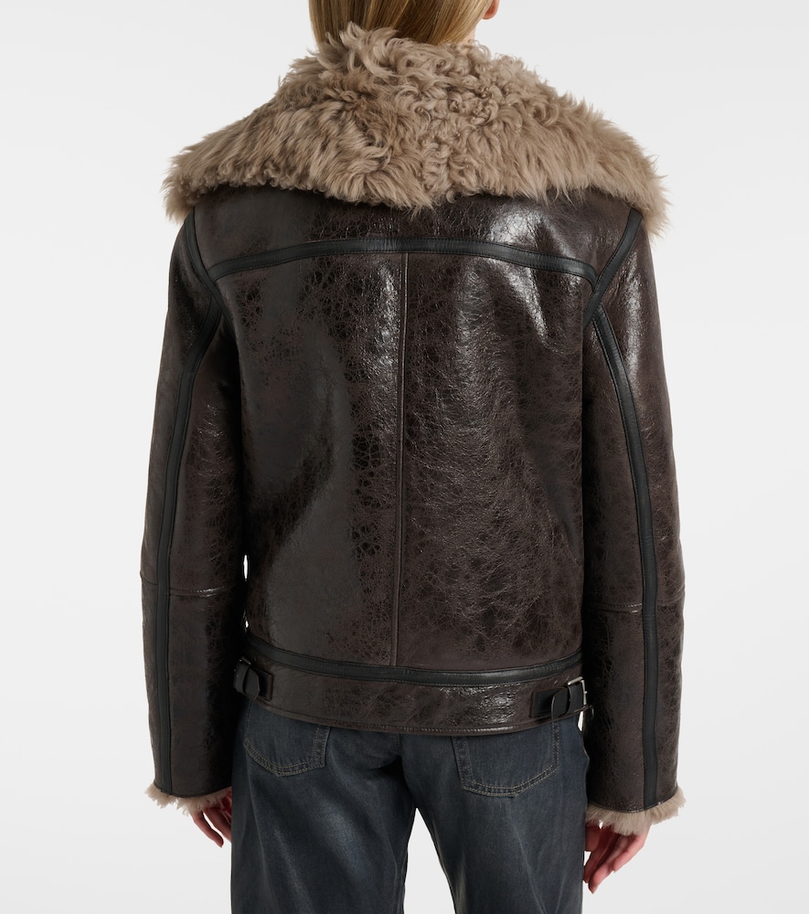  Acne Studios Acne Studios Shearling-trimmed Leather Jacket 