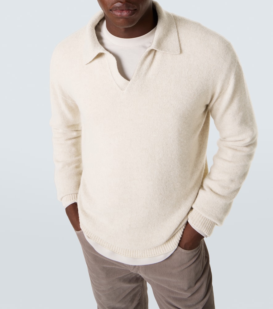 The Row Polo Leach In Cashmere Sabbia  Uomo In Neutral