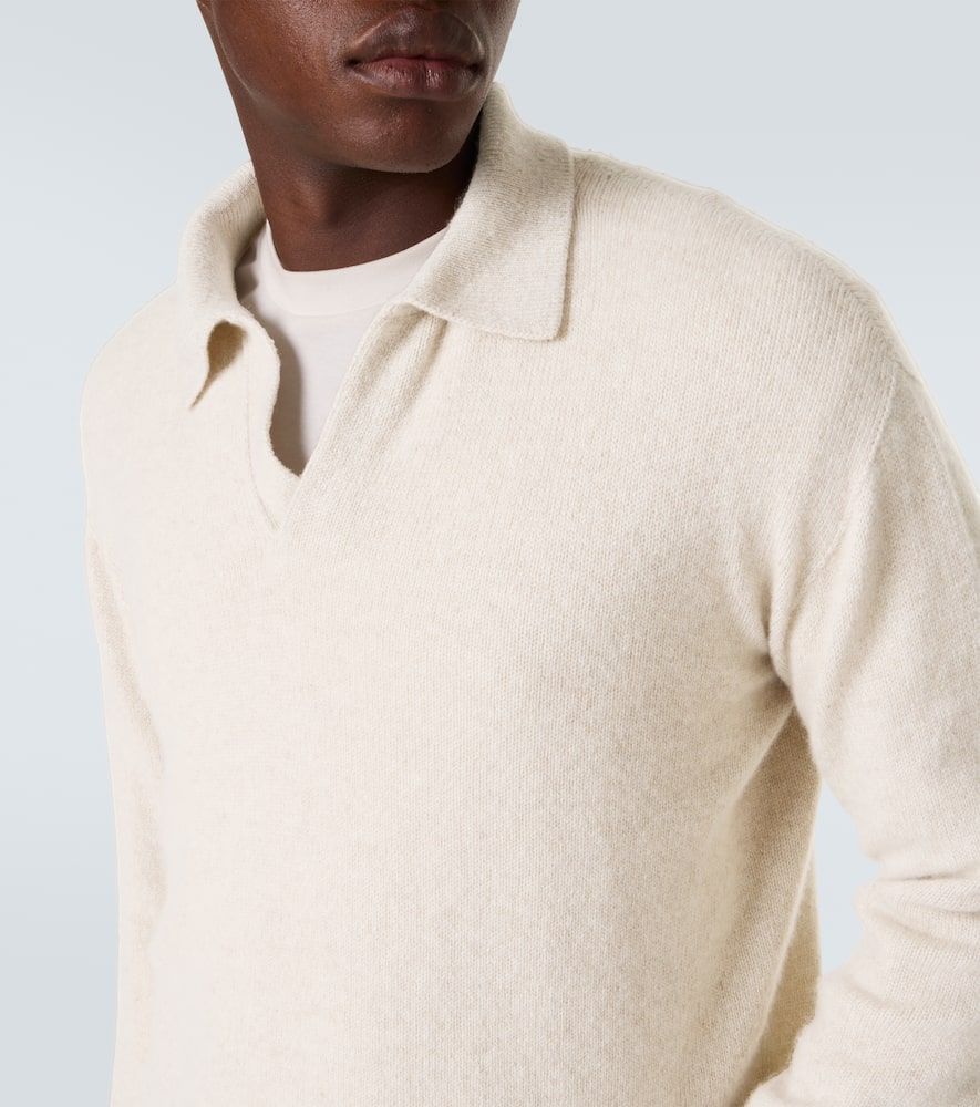 The Row Polo Leach In Cashmere Sabbia  Uomo In Neutral