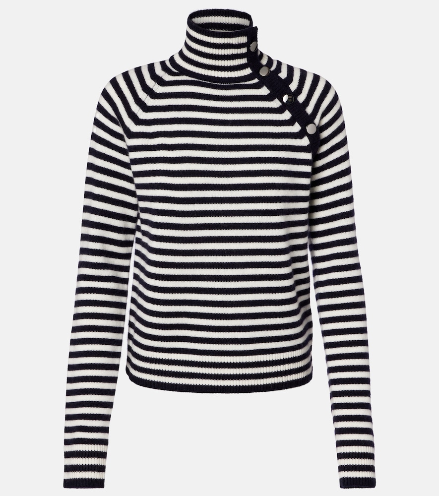 Max Mara Paniere striped cashmere turtleneck top